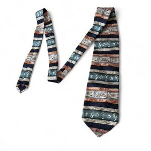 Vintage 90s Stafford Executive Multicolored Geometric Abstract 100%‎ Silk Tie